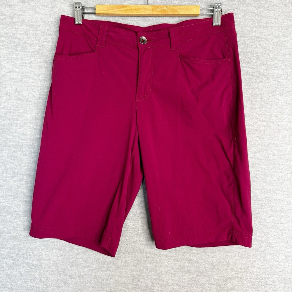 Eddie Bauer Shorts Women 6 Travex Horizon Outdoor Hiking Bermuda Modest Burgundy